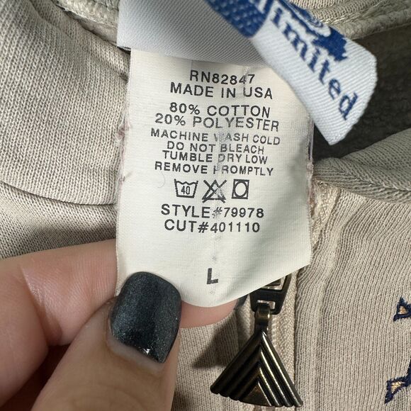 Art Unlimited Vintage Aztec Mayan First Nations Embroidered Zip Sweater Large - Picture 3 of 5